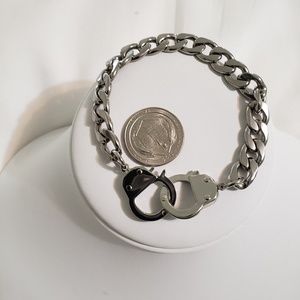 Stainless Steel Silver Handcuff Bracelet